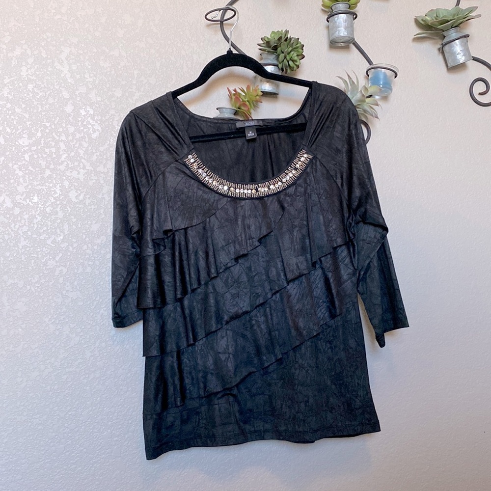 AGB BLACK WITH SEQUINS 3/4 SLEEVE